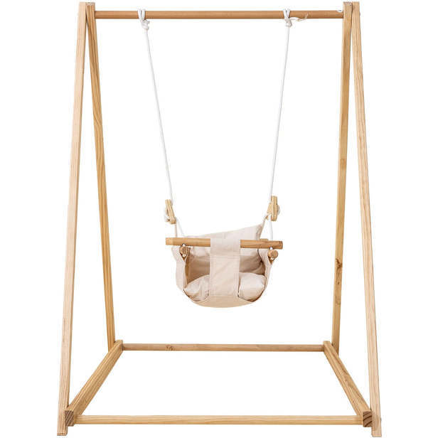 Spruce - Baby and Toddler Foldable Wooden Swing Set, Beige