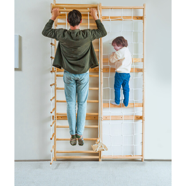 Neem Swedish Wall Ladder & Indoor Wooden Climber for Kids – Home Gym Playset, 79"H
