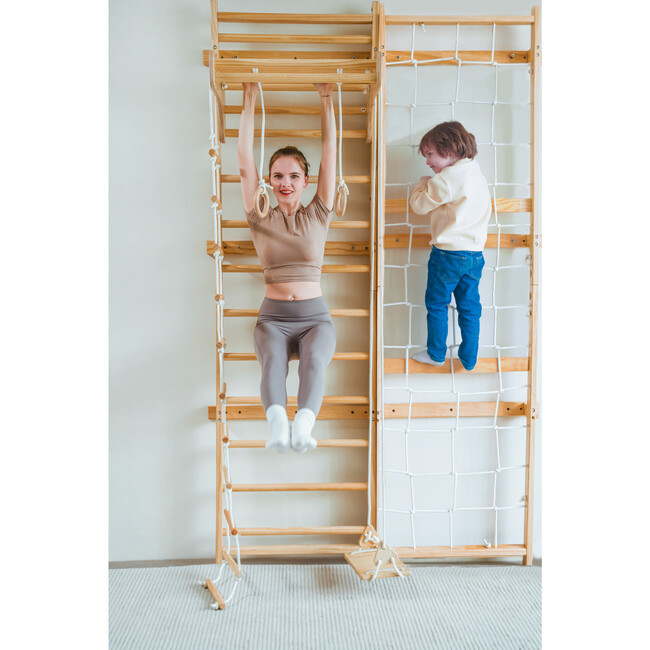 Neem Swedish Wall Ladder & Indoor Wooden Climber for Kids – Home Gym Playset, 94.5" H
