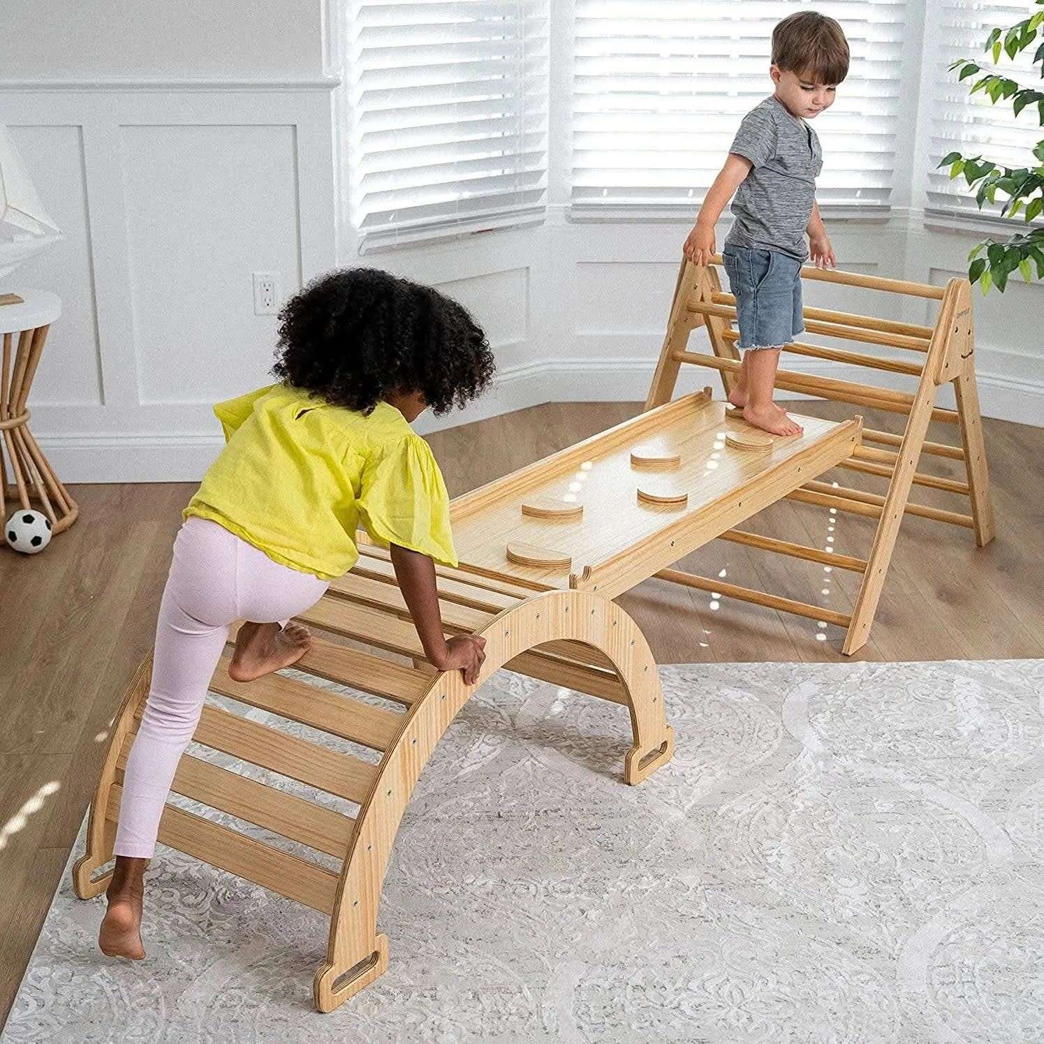 Hazel - Pikler Triangle Ladder & Rocker Set, Natural