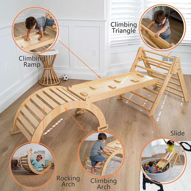 Hazel - Pikler Triangle Ladder & Rocker Set, Natural