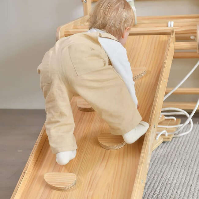 Neem Swedish Wall Ladder & Indoor Wooden Climber for Kids – Home Gym Playset, 94.5" H - Activity Gyms - 5