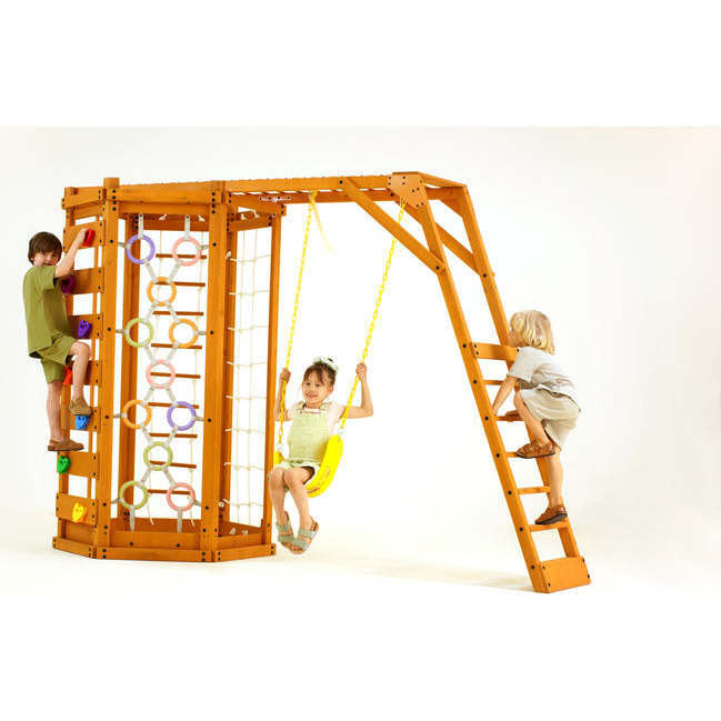Hawthorn Outdoor Climber Playset |  Monkey Bars, Swing & Octagon Climber for Kids