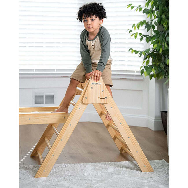 Hazel - Pikler Triangle Ladder & Rocker Set, Natural - Activity Gyms - 3