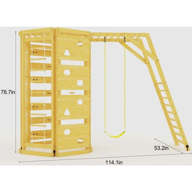 Hawthorn Outdoor Climber Playset |  Monkey Bars, Swing & Octagon Climber for Kids