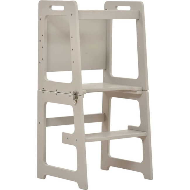 Date - 4 in 1 Kitchen Tower, Desk, Step Stool and Chalkboard, Gray