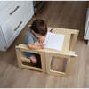 Date - 4 in 1 Kitchen Tower, Desk, Step Stool and Chalkboard, Natural - Developmental Toys - 5 - thumbnail