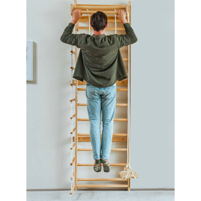 Betula Swedish Wall Ladder & Indoor Wooden Climber for Kids – Home Gym Playset, 79" H