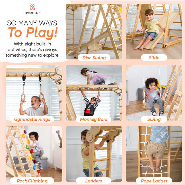 Chestnut - 8-in-1 Jungle Gym for Toddlers - Activity Gyms - 5