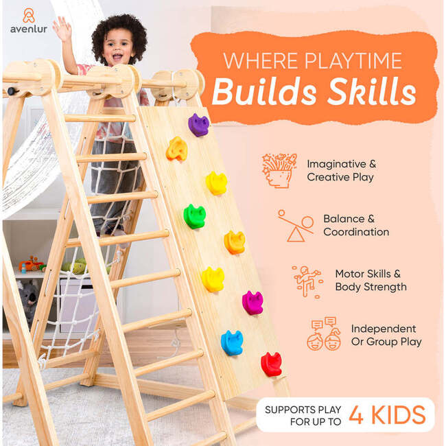 Chestnut - 8-in-1 Jungle Gym for Toddlers - Activity Gyms - 6