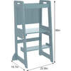 Date - 4 in 1 Kitchen Tower, Desk, Step Stool and Chalkboard, Light Blue - Developmental Toys - 5 - thumbnail