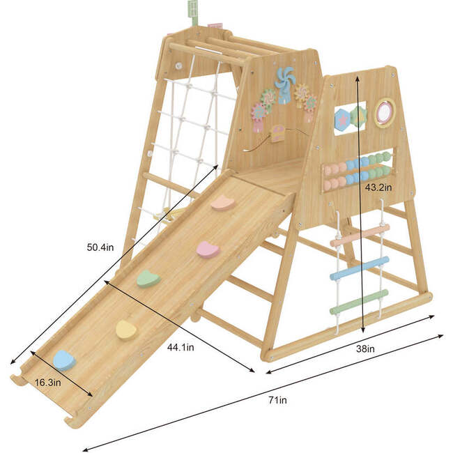 Avenlur Cherry 5-in-1 Wooden Indoor Climber – Montessori Play Gym for Toddlers & Kids - Activity Gyms - 7