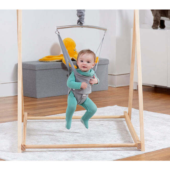 Tulip Foldable Baby Bouncer with Safety Harness | Lightweight & Portable Infant Seat, Grey