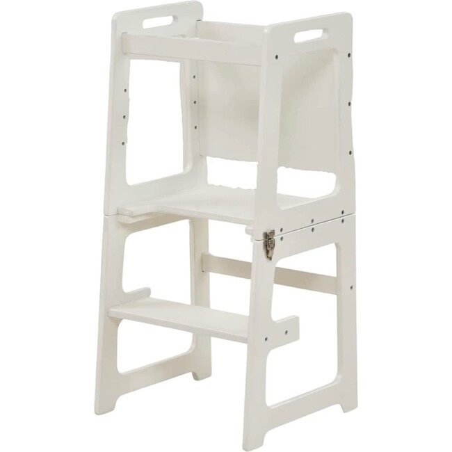 Date - 4 in 1 Kitchen Tower, Desk, Step Stool and Chalkboard, White