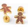 Gingerbread Man Stud Earrings, Brown - Earrings - 1 - thumbnail