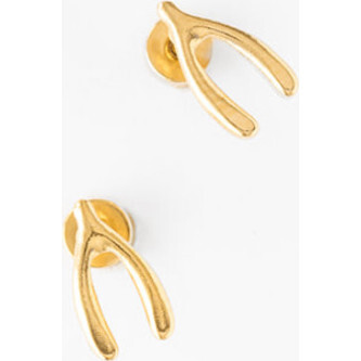 Wishbone Stud Earrings, Gold