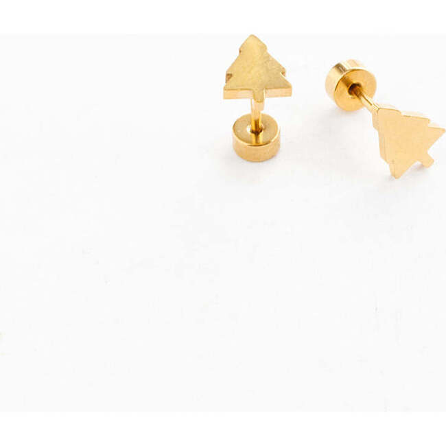 Christmas Tree Stud Earrings, Gold