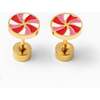 Peppermint Stud Earrings, Red/White - Earrings - 1 - thumbnail
