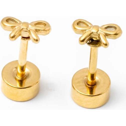 Mini Bow Stud Earrings, Gold
