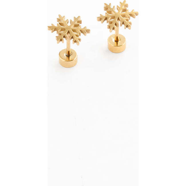 Snowflake Stud Earrings, Gold