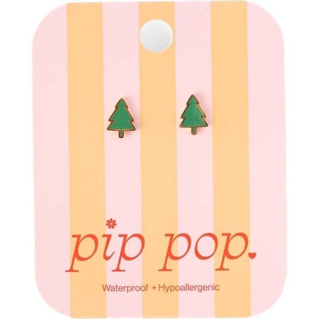 Christmas Tree Stud Earrings, Green - Earrings - 4