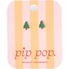 Christmas Tree Stud Earrings, Green - Earrings - 4