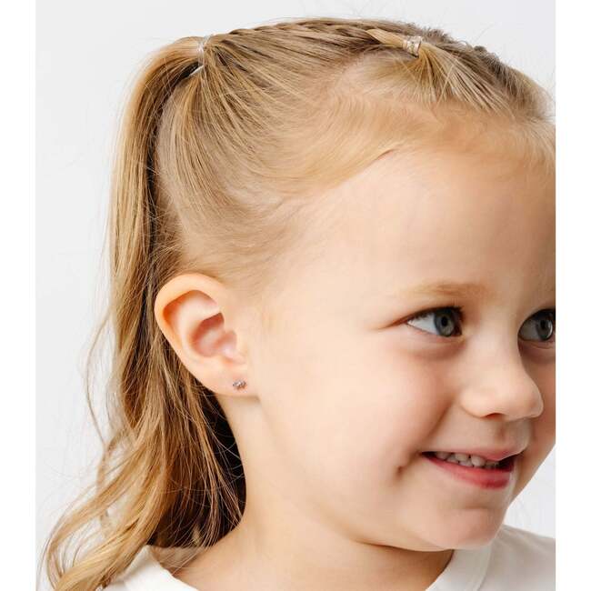 Mini Bow Stud Earrings, Silver