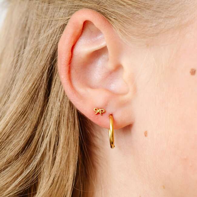 Mini Bow Stud Earrings, Gold