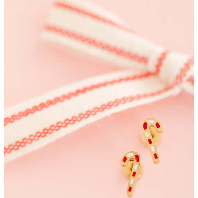 Candy Cane Stud Earrings, Red Multi - Earrings - 4