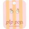Snowman Stud Earrings, White - Earrings - 6
