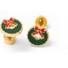 Wreath Stud Earrings, Green - Earrings - 5