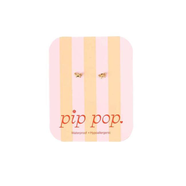 Mini Bow Stud Earrings, Gold - Earrings - 4