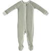 Ribbed Baby Sleeper, Stripes Away Evergreen - Pajamas - 1 - thumbnail