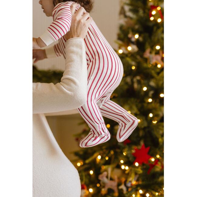 Ribbed Baby Sleeper, Stripes Away Berry - Pajamas - 3