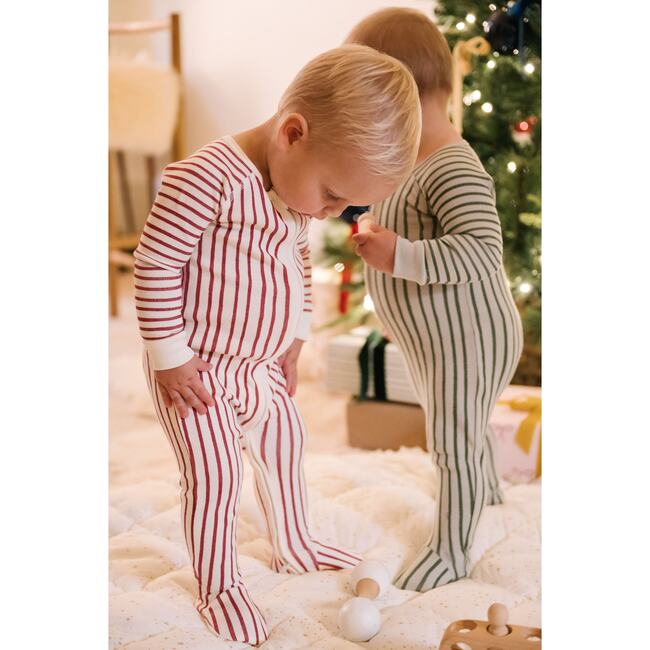 Ribbed Baby Sleeper, Stripes Away Berry - Pajamas - 4