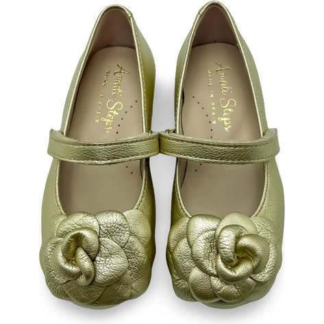 Camille Mary Jane Shoes, Gold Leather
