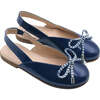 Karina Slingback Shoes, Navy Patent Leather - Flats - 2 - thumbnail