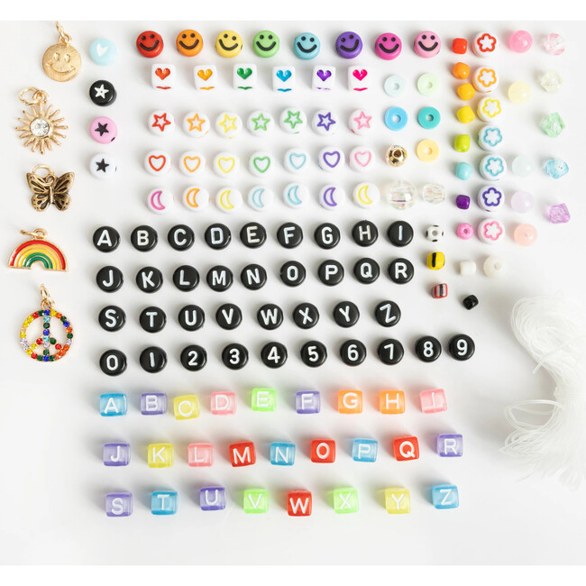 Colorful Rainbow Letter and Charm DIY Bead Box