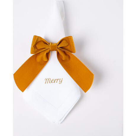 Merry Linen Dinner Napkins, Gold