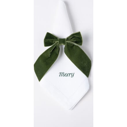 Merry Linen Dinner Napkins, Green