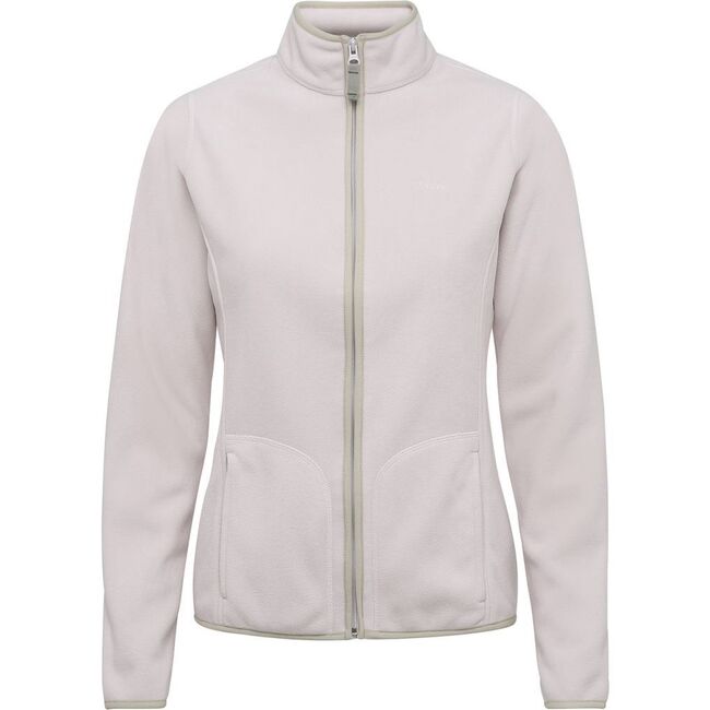 Women Doubleface Contrast Colour Fleece Zipper Jacket, Rose Powder & Mocca