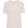 Women Cashmere Short Sleeve Knit Blouse, Rose Powder - Blouses - 1 - thumbnail