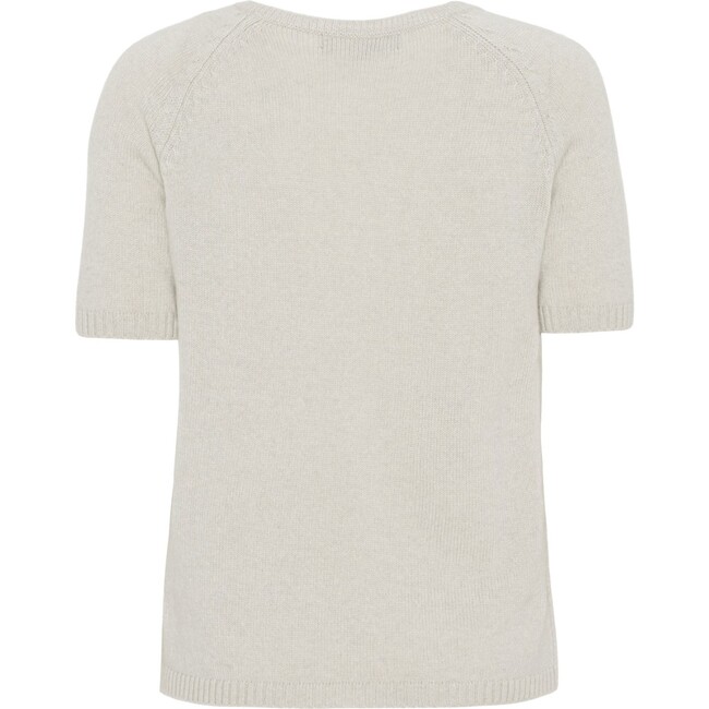 Women Cashmere Short Sleeve Knit Blouse, Ice Melange