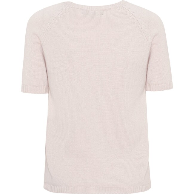 Women Cashmere Short Sleeve Knit Blouse, Rose Powder