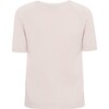 Women Cashmere Short Sleeve Knit Blouse, Rose Powder - Blouses - 2