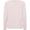 Women Cashmere Long Sleeve Knit Sweater, Rose Powder - Sweaters - 2