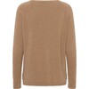 Women Cashmere Long Sleeve Knit Sweater, Caramel - Sweaters - 2