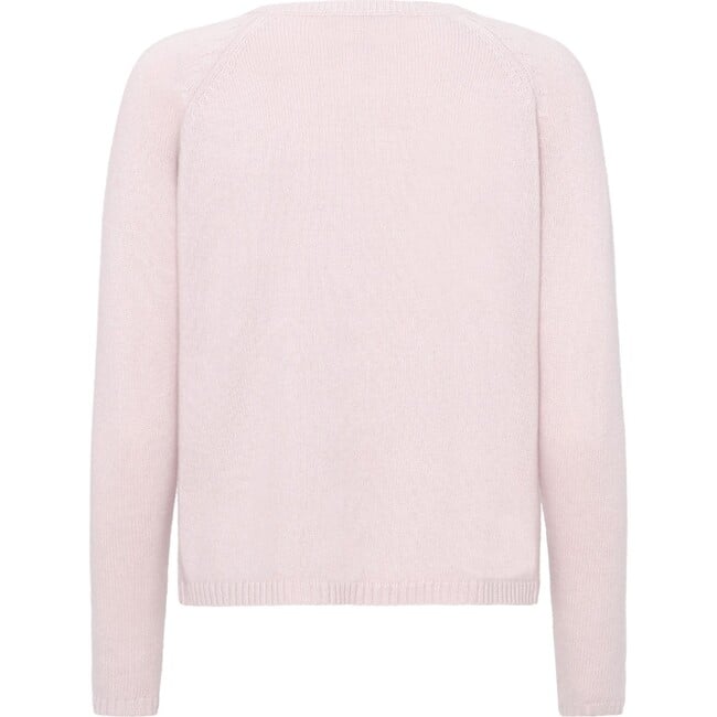 Women Cashmere Long Sleeve Button Down Knit Cardigan, Rose Powder