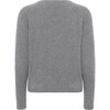 Women Cashmere Long Sleeve Button Down Knit Cardigan, Grey Melange - Cardigans - 2 - thumbnail