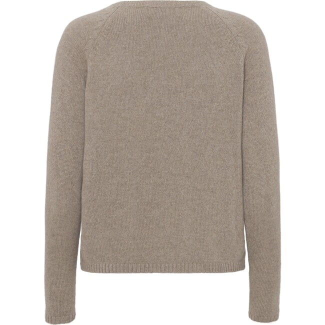 Women Cashmere Long Sleeve Button Down Knit Cardigan, Bear Melange